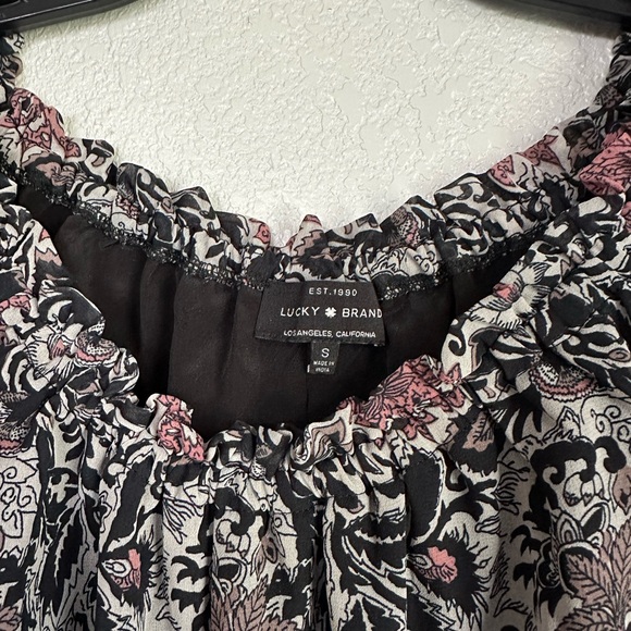 Lucky Brand Boho 3/4 Sleeve Midi Tiered Dress - Picture 4 of 6